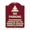 Signmission Unauthorized Vehicles Towed Owner Expense W/ Graphic Heavy-Gauge Alum, 18" L, 24" H, BU-1824-22775 A-DES-BU-1824-22775 - alternate 1